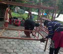 women building bunk bed